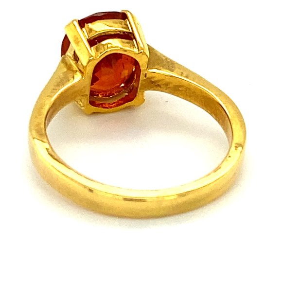 Royal Blue Tanzanite Rings - Natural Gems Solid Gold Ring Spessartine 4.73ct Solid 18K Yellow Gold Ring